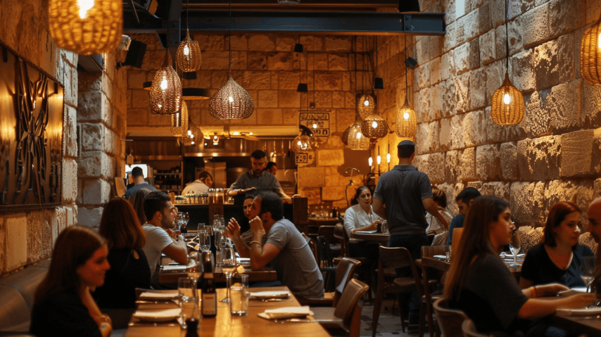 מסעדה כשרה עם עיצוב ים תיכוני