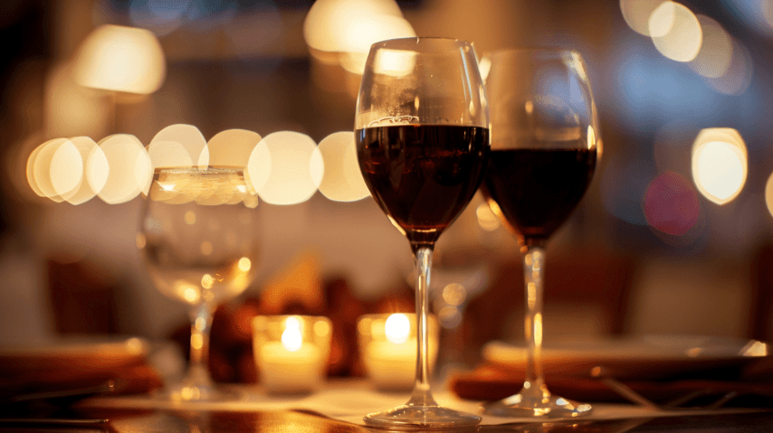 כוסות יין במסעדה חלבית כשרה תל אביב